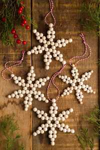 Wooden <b>Star</b> Bead Ornaments Handmade Christmas Decor Traditional Crafted Tree <b>Hanging</b> Decorations - Product Image 1
