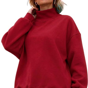 Sweat-shirt oversize personnalisé pour femme avec logo couleur, col montant, fentes latérales, idéal pour l'hiver - Product Image 1