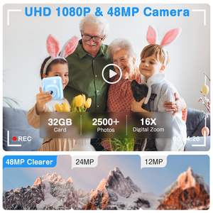 Mini appareil photo instantané pour enfants avec impression papier et affichage photo, résolution vidéo 1080P, cadeau <span class=keywords><strong>selfie</strong></span>, jouet pour tout-petits - Product Image 6