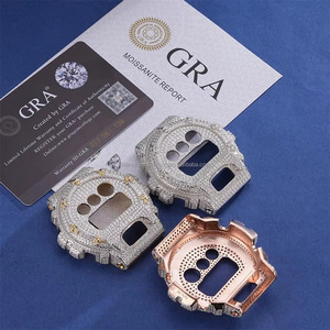 Montre personnalisée haut de gamme pour homme Dvars Diamond GA36, boîtier en métal glacé, look moderne et élégant, bracelet en acier, finition minimaliste de luxe glacée - Product Image 3