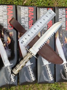 הישרדות רמבו סכין 97mm אורך להב עם עור נדן הישרדות ערכת ומצפן עם תיבת אריזת יד עשה