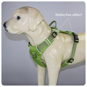 Arnés reflectante resistente para perros, sin tirones, ajustable, tipo chaleco de entrenamiento para mascotas con asa, doble clip y anillo para correa delantera y trasera - Product Image 6