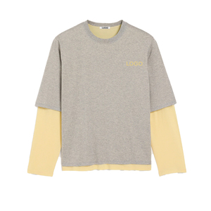 T-shirt en coton à double effet manches longues pour homme, coupe oversize, style streetwear décontracté, jersey premium, t-shirt homme personnalisé OEM - Product Image 6