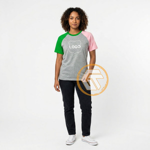 Alpha en gros |   Kapa T-shirt pour femme, vêtements de sororité, jersey de coton, T-shirt respirant de haute qualité, rose et vert - Product Image 3