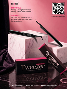 Pince à cils CharmLash Fiber Grip pour une préhension précise, idéale pour les extensions de cils en volume, les éventails faciles et les éventails préfabriqués, usage professionnel en salon. - Product Image 4