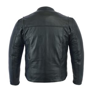 Nouvelles vestes de moto motard pour hommes délavées à coupe classique à col montant d'automne-hiver veste en Pu Faux cuir - Product Image 2