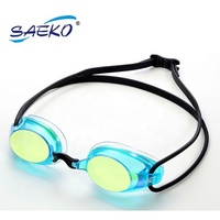 Lunettes de natation de compétition approuvées SAEKO FINA, verres miroir réglables ultra anti-buée, joint UltraFuse TPE sans phtalate, certifiées CE