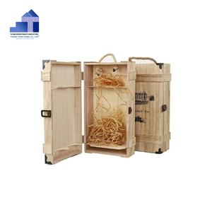 Caja de Vino de Madera con Dos Botellas y Vasos, Forma Rectangular, Hecha a Mano con Madera de Acacia, Personalizable, para Regalo o Manualidades, Hecha en Vietnam - Product Image 5