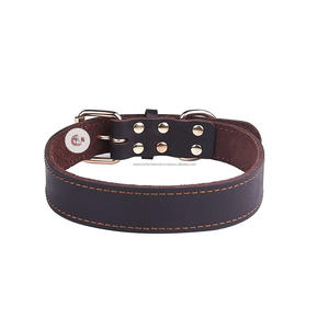 Collar de cuero grueso para perro, con relleno suave de la mejor calidad - Product Image 3