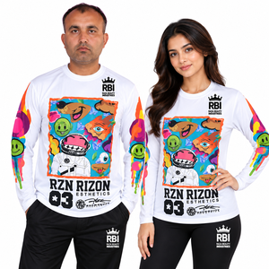 T-shirt court à col rond pour homme, 220 grammes, coupe ample, style sportif, en jersey teint en fil, imprimé numériquement, vierge, 100 % polyester, écologique - Product Image 1