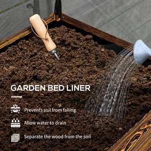 Raised Garden Bed with Legs and Cover Metal Elevated <b>Planter</b> <b>Box</b> with Bottom Shelf and Liner for Vegetables Brown - Product Image 6