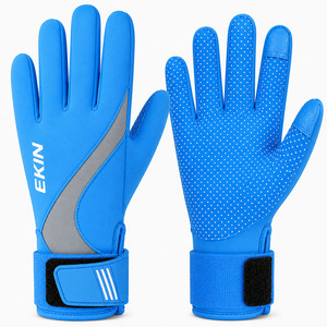 Gants de sports nautiques EKIN, en cuir PU, antidérapants, avec sangle de poignet réglable, unisexe, bleu - Product Image 1