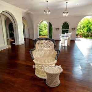 Sarkanda, silla de cuerda de bambú hecha a mano, PUF otomano, consola con incrustaciones de hueso para interiores y exteriores, comedor, jardín, dormitorio, almacén, escuela - Product Image 2