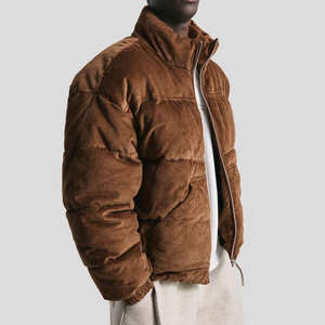 Nouvelle arrivée, veste matelassée en coton pour homme, veste matelassée de haute qualité personnalisée, prix direct d'usine, veste d'hiver en velours côtelé marron - Product Image 1