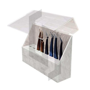 Caja de almacenamiento de pinzas para extensión de pestañas, soporte blanco acrílico con tapa - Product Image 1