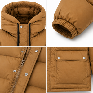 Chaqueta Acolchada con Capucha al por Mayor, Resistente al Agua, con Exterior de Nailon, Relleno Acolchado, Bolsillos Grandes con Solapa, Ropa de Invierno Premium - Product Image 4