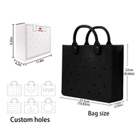 Mini sac fourre-tout en EVA à trous creux, personnalisable, sac de plage en silicone, compatible avec les breloques de chaussures DIY, imperméable, durable, vente en gros