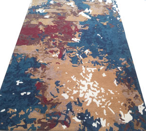 Alfombra de Algodón Antideslizante de Pelo Cortado Hecha a Mano, de Pelo Alto, Apta para Mascotas, Ecológica, Resistente al Fuego, con Diseño Floral, para Uso Doméstico y Comercial - Product Image 1