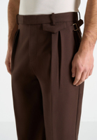 Pantalon de jogging plissé en coton pour homme, coupe droite, taille élastique, couleur personnalisable, poids moyen, style décontracté chic, grandes tailles, pour printemps et hiver