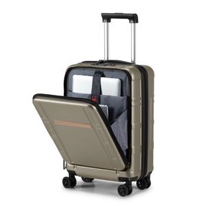 Valigia da cabina in alluminio da 20 pollici con scomparto frontale, doppie ruote girevoli, lucchetto TSA, approvata per il trasporto aereo - Product Image 4