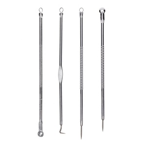 Premium 4 Piece Stainless Steel Acne Extractor Kit Custom Color Blackhead Remover <b>Tools</b> for Facial Skin Care - Product Image 1