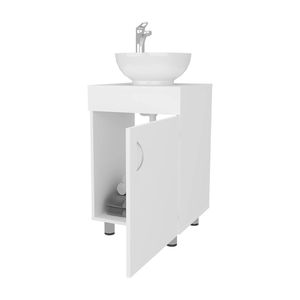 Mobile Bagno Integrato Bianco con Lavabo e Rubinetto - Product Image 6