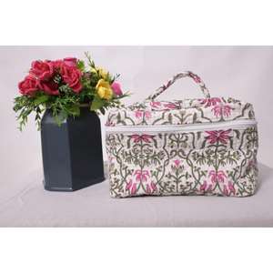 Bolsa de Cosméticos Grande Acolchada con Cierre de Cremallera, Ecológica, de Algodón, Organizador de Maquillaje Hecho a Mano, Bolsa de Almacenamiento de Belleza para Viaje, Estilo Boho - Product Image 1