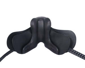 Selle d'équitation anglaise noire de qualité supérieure en cuir véritable avec étriers réglables, selle d'équitation professionnelle - Product Image 1
