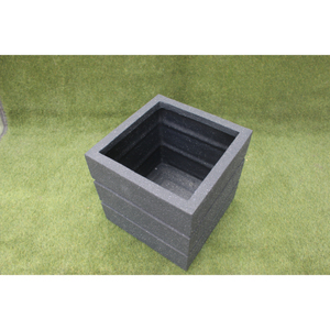 Classic Axis Design FRP Cubo Serie Square Fiberglass Lightweight Durable Floor Boughpot Drainage Hole Hand Carved Finish - Product Image 6