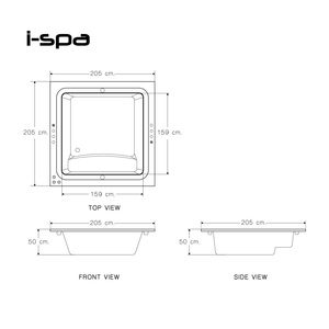 Bañera de Hidromasaje Moderna de Acrílico Cuadrada con Función de Masaje para Uso en Interiores en Hoteles y Villas - Product Image 5
