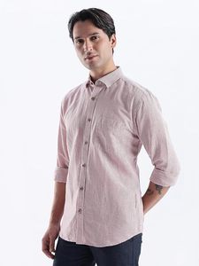 Chemise en lin rayée décontractée pour homme, résistante à l'eau, anti-taches, anti-odeurs, lin du Kansas, col boutonné dissimulé - Product Image 3