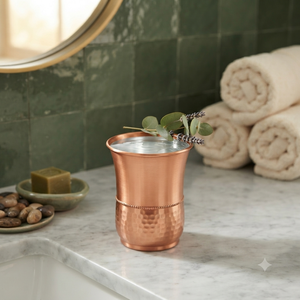 Gobelet martelé en cuivre pur, verre à eau ayurvédique, tasse à boire artisanale pour la maison, l'hôtel, le restaurant, le bar, la cuisine, vente en gros, OEM, ODM - Product Image 2