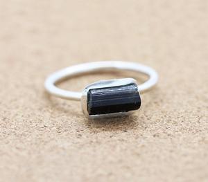 Wholesale Black Tourmaline <b>925</b> <b>Silver</b> <b>Ring</b> Raw Uncut Tourmaline Rough Stone Healing Crystal <b>Ring</b> for Women At Factory Price - Product Image 1
