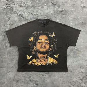 T-shirts à prix réduit, T-shirt personnalisé à manches courtes, imprimé graphique DTG, coton lourd 100%, style streetwear oversize - Product Image 5