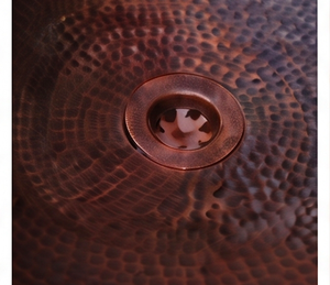 Fregadero Redondo de Cobre Vintage, Hecho a Mano con Acabado Martillado, Lavabo Rústico sin Tapa ni Asas, Diseño Metálico - Product Image 5