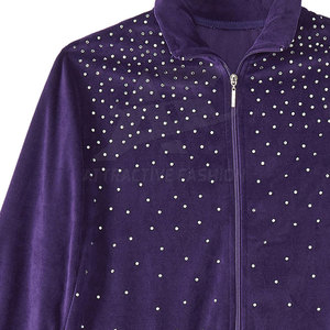 High Quality Women Rhinestone Tracksuit With Soft Feel Women Rhinestone Tracksuit For Casual Fashion Wear - Product Image 5