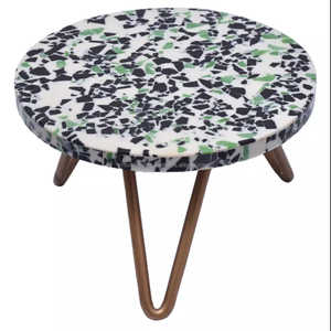 Soporte de pastel de terrazo de calidad hecho a mano con patas de metal para panadería, boda, hogar y fiesta - Product Image 3