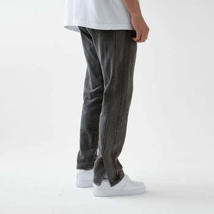 New Custom Logo Print and design Flare Sweatpants 100% Cotton Sweat <b>Pants</b> Vintage Acid Wash Flare Sweatpants Men <b>Summer</b> Jogger - Product Image 2