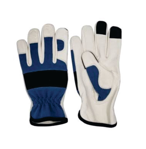Guantes de Seguridad de Cuero Blancos, Azules y Negros con Puntas Antideslizantes, Resistentes a la Abrasión, con Muñequera Elástica y Resistentes a Impactos - Product Image 4