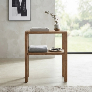 Solid Wood Tall Console Table Modern <b>Rustic</b> Plant Stand Accent Side Table Natural Teak Style Wooden <b>Desk</b> Home Living Furniture - Product Image 2