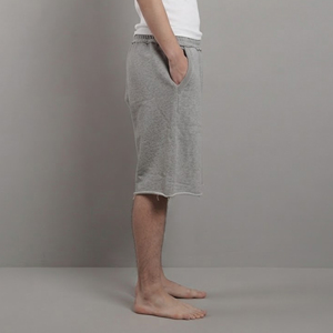 Shorts Homme Streetwear Haute Qualité, Logo Brodé Personnalisé, Tissu Lourd, Couleur Unie, Ourlet Brut, Respirant, 100% Coton Toile - Product Image 3