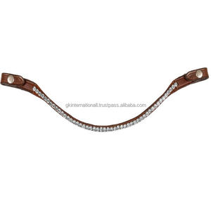 สายรัดคิ้วหนังแท้รูปคลื่นสีน้ําตาลทองพร้อมสายรัดคิ้วคริสตัลใสทรงกลมเพชรตกแต่ง - Product Image 4