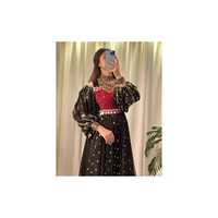 Nouvelle collection tendance 2026 : Robe maxi afghane noire pour filles, tenue décontractée de soirée, robe afghane pour femmes avec broderies, pour adultes