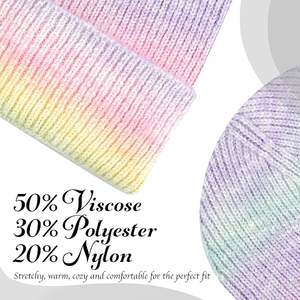 Bonnet d'hiver tricoté tie-dye personnalisé avec impression intégrale, style créateur, motif personnage 2026 - Product Image 3