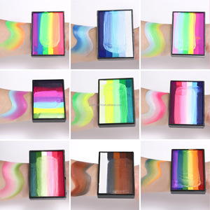 12x10GM cầu vồng trượt bánh mặt sơn bảng một đột quỵ không độc hại sơn cơ thể thiết lập cho trẻ em cosplay trang điểm Halloween Giáng sinh - Product Image 5