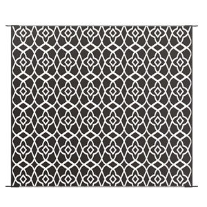 Tappeto Reversibile a Pelo Medio per Camper/Campeggio con Borsa per il Trasporto (8x10) - Trifoglio Bianco e Nero - Product Image 1
