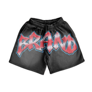 Conjunto de Camiseta y Pantalones Cortos de Algodón para Hombre, Estilo Urbano, Personalizado, de Alta Calidad, Oversize, con Bordado Desgastado, Vintage, Lavado Ácido - Product Image 6