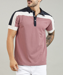Vente en gros OEM directe usine, logo personnalisé, haute qualité, 220 GSM, 100% coton premium, tricoté uni, col à revers color block, pour hommes - Product Image 1