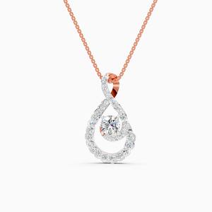 Pendentif en diamant cultivé en laboratoire Twinkling Curve avec diamants de 1,10 carat en or jaune 9 carats, or blanc, or rose - Product Image 1