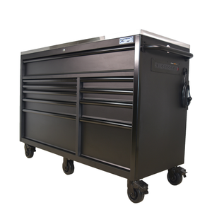 Armoire à outils 61 pouces 10 tiroirs boîte de rangement d'outils ensemble d'outils boîte pour garage de mécanicien avec roues en acier enduit de poudre - Product Image 1
